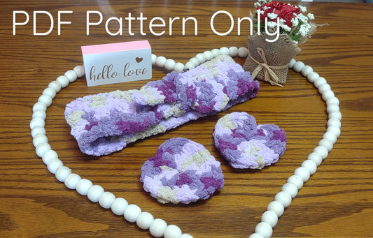 Spa headwrap and heart face wipe pattern!! PDF Pattern only!!!
